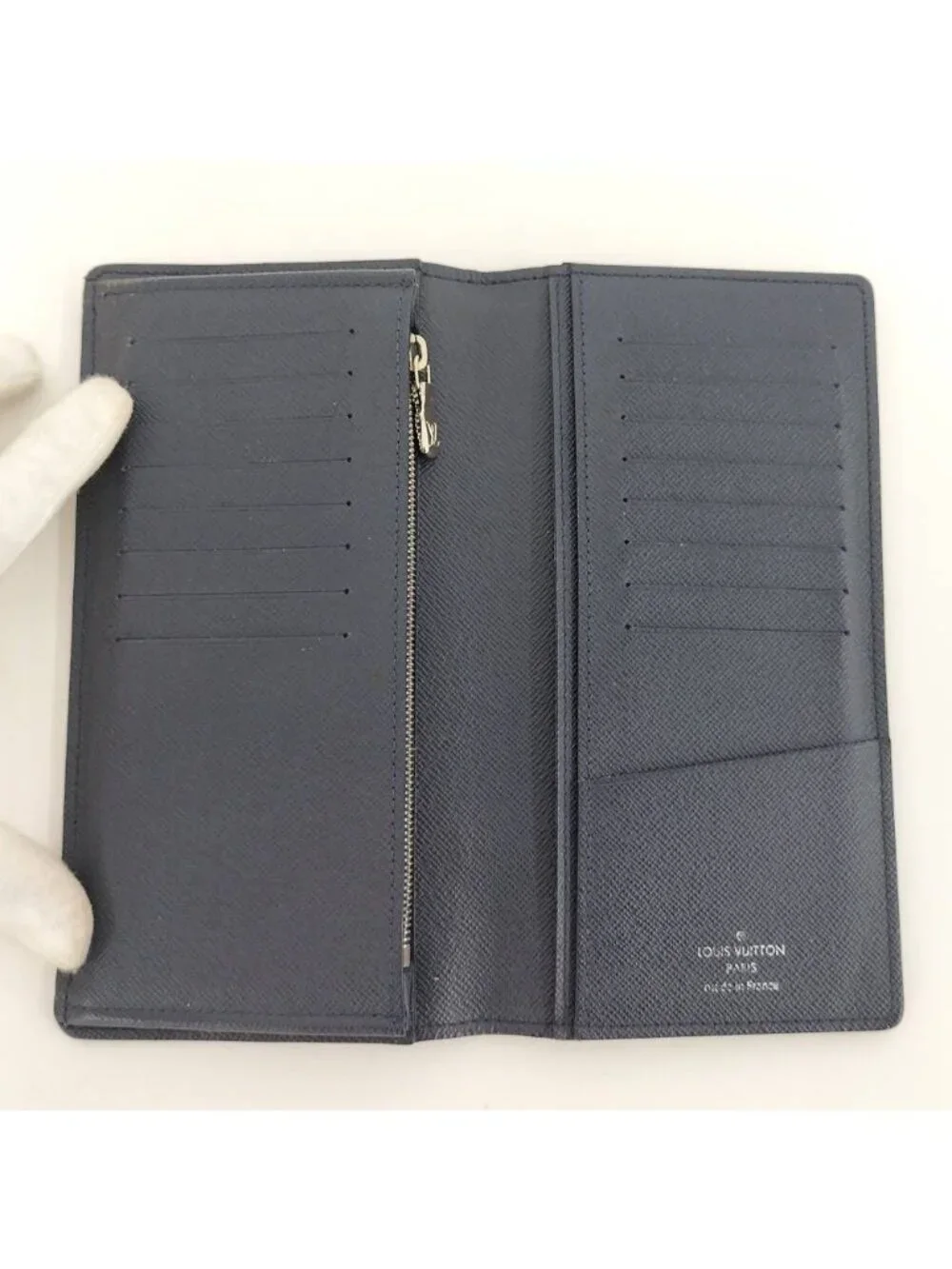 Louis Vuitton Portefeuille Brazza NM Epi Damier Graphite Blue Marine Wallet